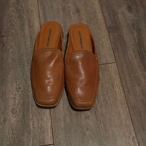 Lucky Brand Tan Leather Womens Slip-Ons Sz 7.5